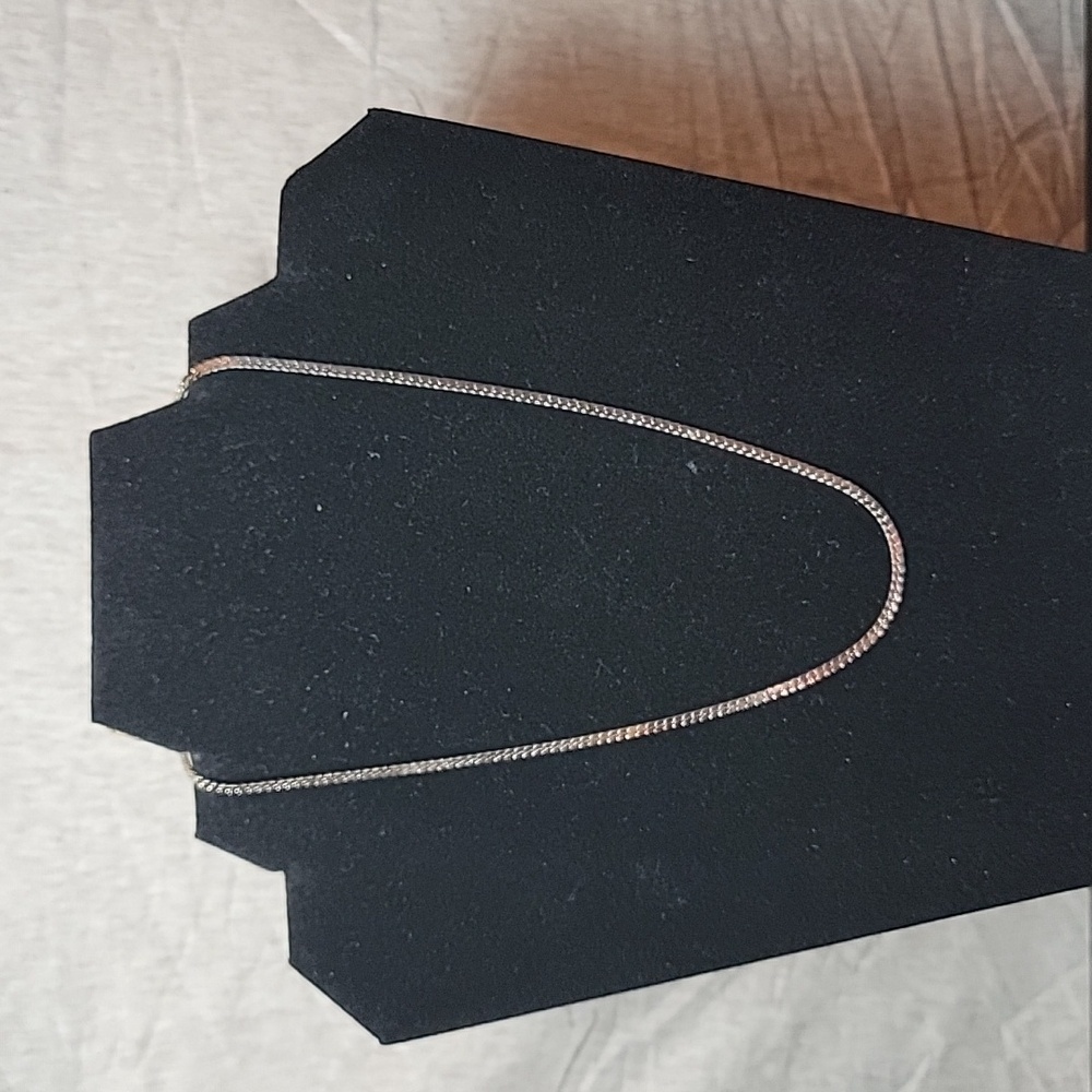 Silver Tone Herringbone Chain Necklace
